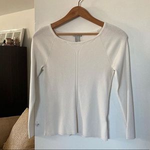 h&m | ribbed stretch long sleeve knit top | size large